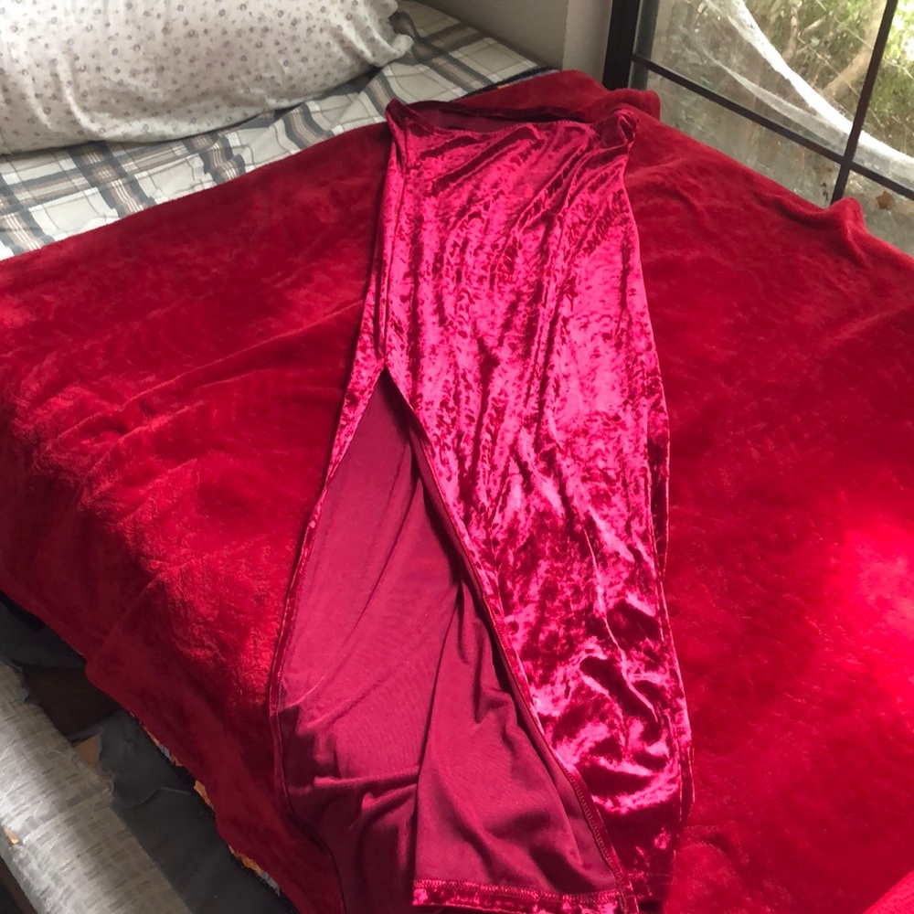 Velvet Jessica rabbit dress with slit